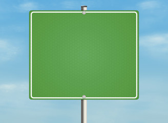 Empty road sign on the sky background.
