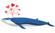 © OnostudiO - Bryde's whale spurt water with heart vector