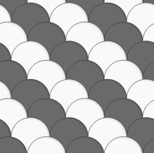 3D White And Gray Overlapping Half Circles