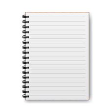 Blank Realistic Spiral Notebook With Shadow