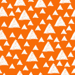 Wall Mural - Seamless pattern with hand drawn triangles. Seamless pattern can