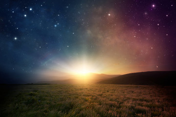 Wall Mural - space sunrise