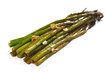 Roasted asparagus with garlic, isolated, shallow focus