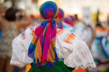 Woman dancing during Carnival, Galapagos Islands