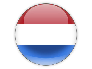 Wall Mural - Round icon with flag of netherlands