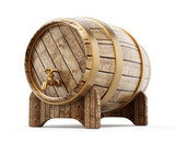 Fototapeta  - Wooden barrel with tap