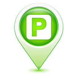 Sticker - parking stationnement sur marqueur géolocalisation vert