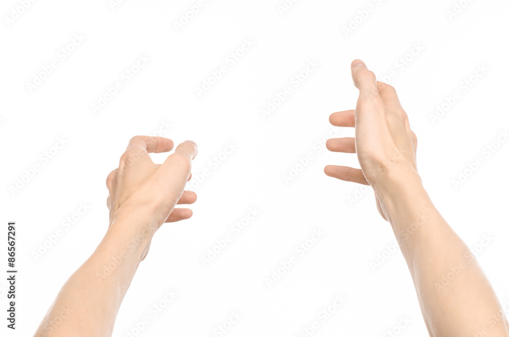 Gestures topic: human hand gestures showing first-person view isolated ...