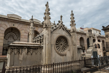 Wall Mural - mausoleum at Poblenou Cemetery in Barcelona, Spain