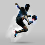 Fototapeta  - Soccer jumping touch ball 02