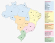 Brazil, administrative and territorial division map