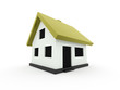 © pupes1 - A small houses with green roof on a white background
