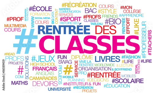Rentree Des Classes Nuages De Mots Rentree Scolaire De Couleurs Texte Stock Illustration Adobe Stock