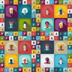 Flat modern design with shadow icon silhouette girl creative