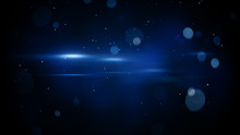 Blue Bokeh Circles And Light Flares Abstract Background
