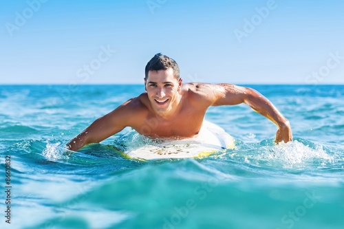 Plakat Surfing, surfowanie, plaża.