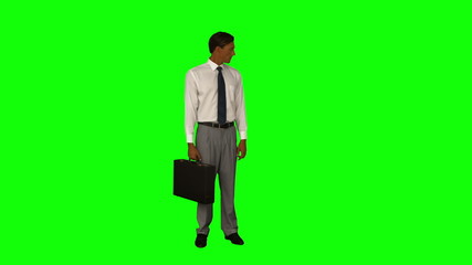 Aufkleber - Businessman standing with his briefcase