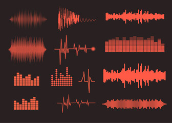 Wall Mural - Sound waves set. Music background. EPS 10 vector file included