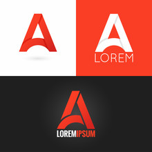 Letter A Logo Design Icon Set Background