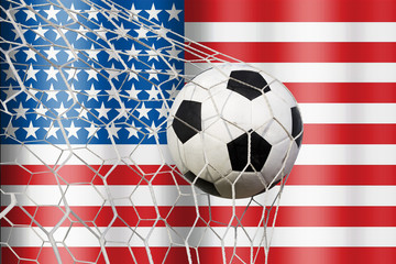  soccer ball on America flag