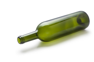 Canvas Print - Empty green glass wine bottle