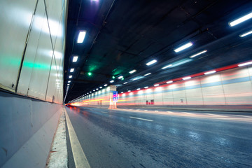 Canvas Print - Abstract car in the tunnel trajectory