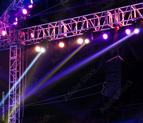 Studio Lighting Equipment High Above An Outdoor Theatrical Studio Lighting Equipment High Above An Outdoor Theatrical Performance