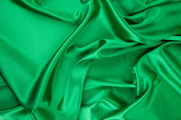 Wall Mural - Green silk drapery.