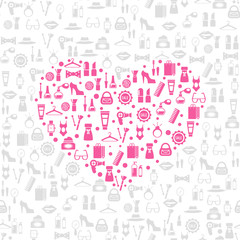 Wall Mural - Love shopping seamless vector background