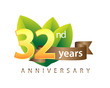 32 Years Anniversary Green Logo