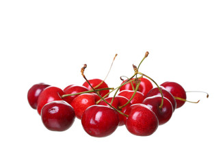 cherry berries isolated on white background cutou