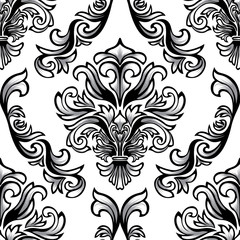 Wall Mural - Seamless Damask Pattern Wallpaper Vector