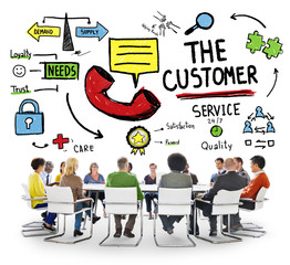 Poster - The Customer Service Target Market Support Assistance Concept