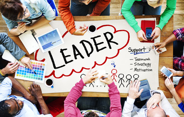 Poster - Leader Support Teamwork Strategy Motivation Concept