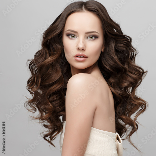 Naklejka na szybę Beautiful Woman with Clean Fresh Skin 