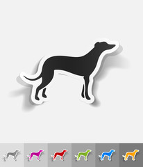 Poster - realistic design element. greyhound