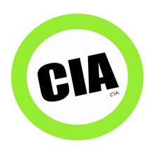 CIA Black Stamp Text On Green