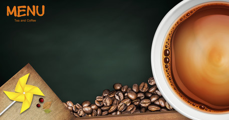 Wall Mural - beverage coffee and tea background