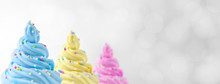 Ice Cream Sundae Dessert With Sprinkles Background