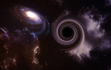 Wall Mural - black hole in space. abstract background.