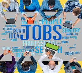 Wall Mural - Jobs Occupation Careers Recruitment Employment Concept