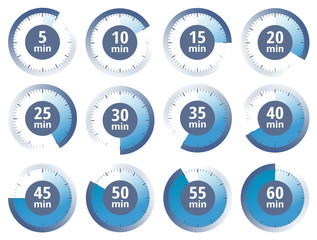 Wall Mural - Vector blue set of timers