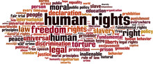 Human Rights Word Cloud Concept. Vector Illustration