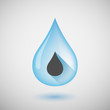 Long shadow water drop icon with a fuel drop