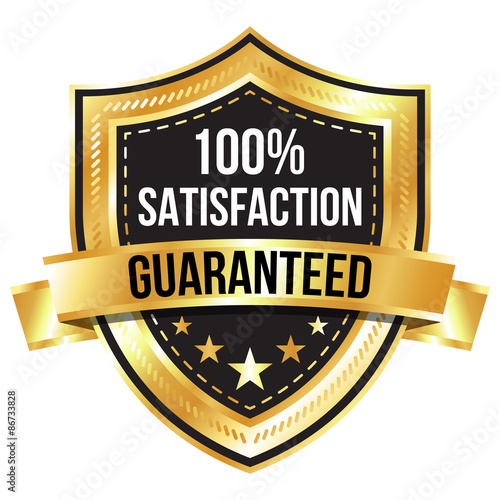 Fotografía Gold 100% Satisfaction Guaranteed Shield and Ribbon