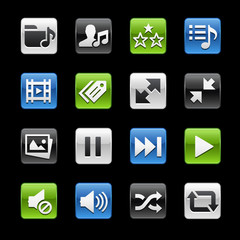 Wall Mural - media player glossy buttons -- gelbox series