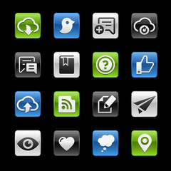 Wall Mural - social sharing and communications glossy buttons -- gelbox series