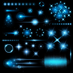 Wall Mural - Creative concept Vector set of glow light effect stars bursts