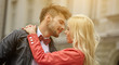© ZoomTeam - Young funny pretty fashion vintage hipster couple having fun out