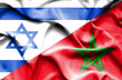 Waving flag of Morocco and Israel